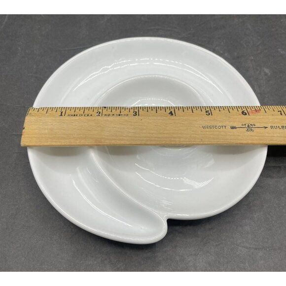 BIA Cordon Bleu White Swirl Pattern Olive Dish Plate 6.5" - Picture 4 of 5